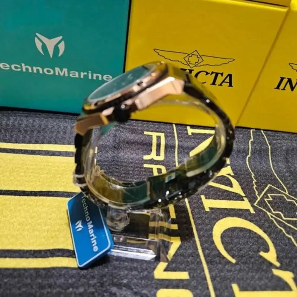 TechnoMarine Gold & Black Men’s Watch – 100M Water Resistant / New